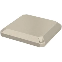 32 Gallon Beige Granite Slatted Square Trash Receptacle, Flat Lid Dust Cover -container 32 gallon beige granite square trash receptacle flat lid dust cover 1