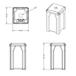 32 Gallon Blue Square Recycling Receptacle, Flat Top 4" Opening 12 32 Gallon Blue Square Recycling Receptacle, Flat Top 4" Opening -container 32 gallon blue square recycling receptacle flat top 4 opening lid