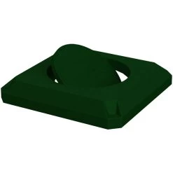 32 Gallon Green Granite Slatted Square Trash Receptacle, Bug Barrier Lid -container 32 gallon green granite square trash receptacle bug barrier lid 1