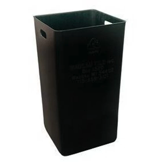 32 Gallon Green Slatted Square Trash Receptacle, Steel Ashtop Lid 5 32 Gallon Green Slatted Square Trash Receptacle, Steel Ashtop Lid - Image 3