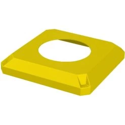 32 Gallon Yellow Square Trash Receptacle, Flat Top 11.5" Opening Lid 9 32 Gallon Yellow Square Trash Receptacle, Flat Top 11.5" Opening Lid -container 32 gallon yellow square trash receptacle 10 inch opening 1