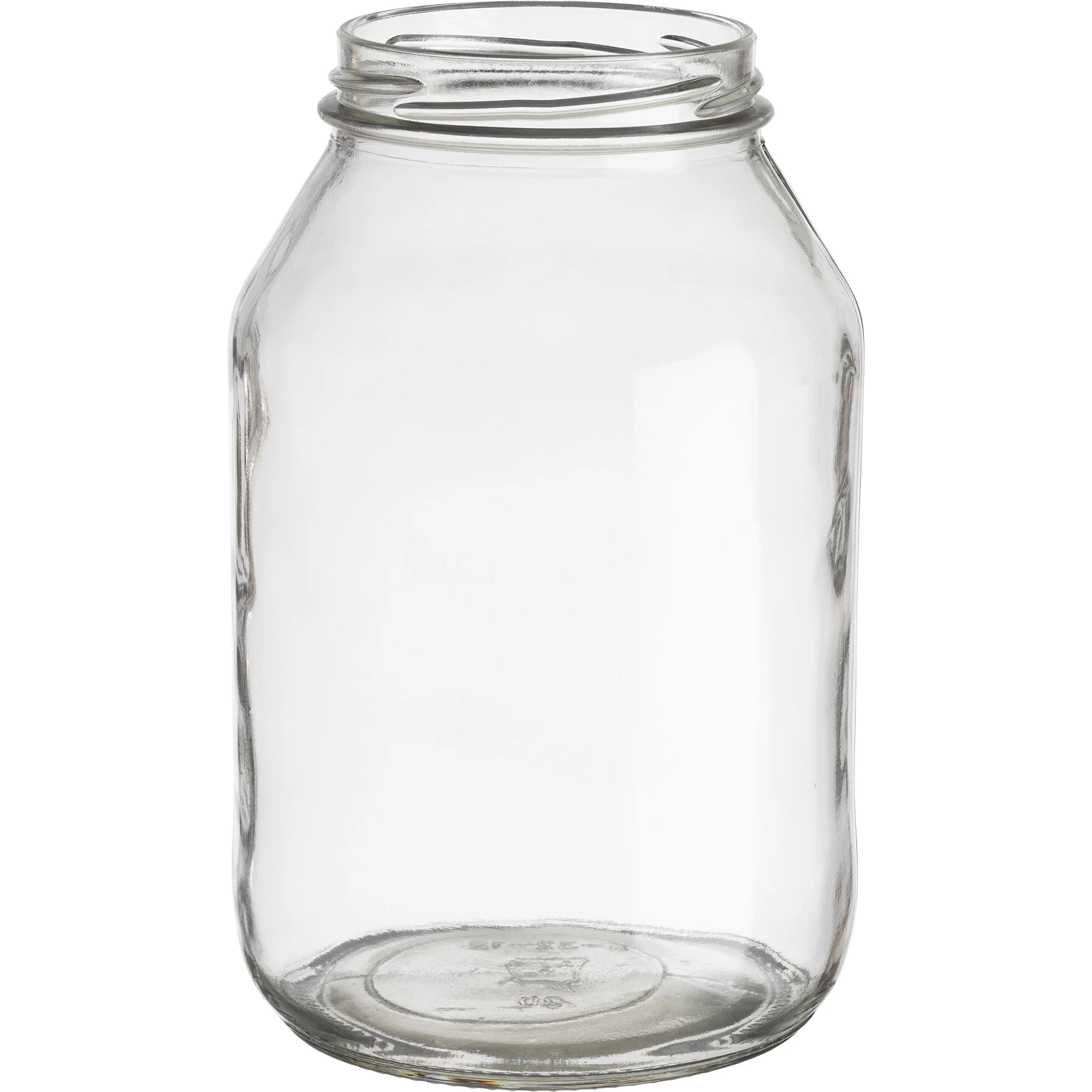 32 Oz. Clear Glass Mayo Jar W/ White Metal Lug Cap W/ Plastisol Liner, 70mm 70-2030 4 32 Oz. Clear Glass Mayo Jar W/ White Metal Lug Cap W/ Plastisol Liner, 70mm 70-2030 - Image 2