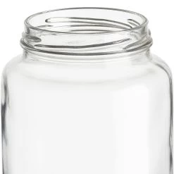 32 Oz. Paragon Glass Jar W/ White Metal Lug Cap W/ Plastisol Liner, 70mm 70-2030 -container 32oz paragon glass jar 70mm 70 2030 99g643 3