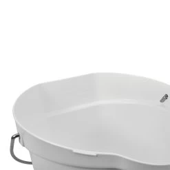 3 Gallon White Plastic Bucket W/Spout, Stainless Steel Handle -container 34ba61 3