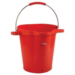 5 Gallon Red Plastic Bucket W/Spout, Stainless Steel Handle