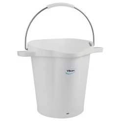 5 Gallon White Plastic Bucket W/Spout, Stainless Steel Handle
