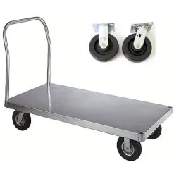 Wesco 30" X 60" Aluminum Platform Truck, Smooth, 6" X 2" Polyolefin Casters, 2,000 Lb. Capacity