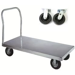 Wesco 24" X 48" Aluminum Platform Truck, Smooth, 6" X 2" Phenolic Casters, 3,000 Lb. Capacity