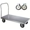 Wesco 30" X 48" Aluminum Platform Truck, Smooth, 8" X 2" Rubber Casters, 2,400 Lb. Capacity -container 350037 250053 2