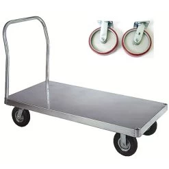 Wesco 30" X 60" Aluminum Platform Truck, Smooth, 8" X 2" Polyurethane Casters, 3,000 Lb. Capacity