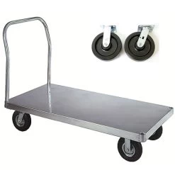 Wesco 36" X 72" Aluminum Platform Truck, Smooth, 8" X 2" Phenolic Casters, 3,000 Lb. Capacity