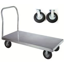 Wesco 24" X 48" Aluminum Platform Truck, Smooth, 8" X 2.5" Pneumatic Casters, 1,200 Lb. Capacity