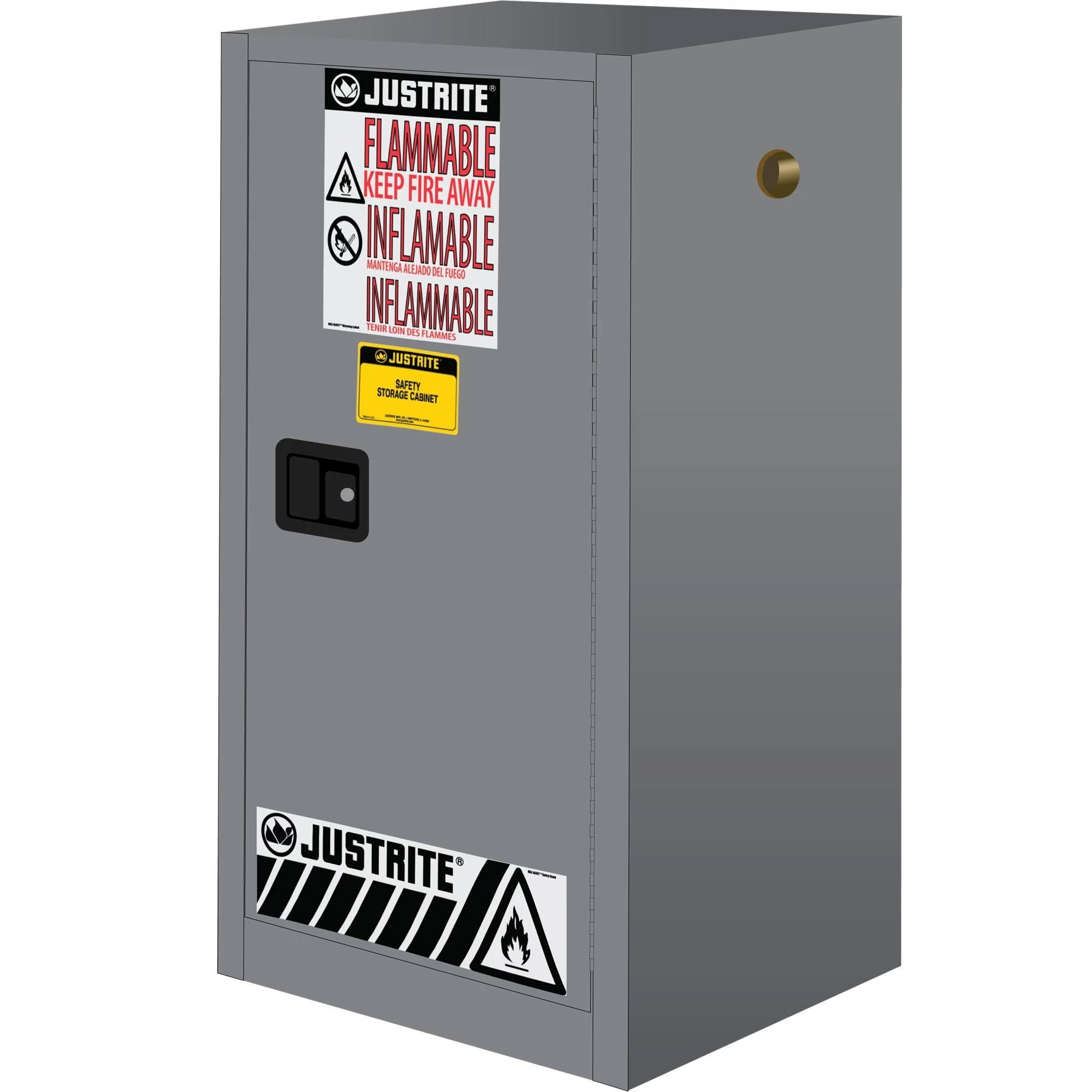 Sure-Grip® EX Compac Flammable Safety Cabinet, 15 Gallon, M/C Door, Gray 3 Sure-Grip® EX Compac Flammable Safety Cabinet, 15 Gallon, M/C Door, Gray