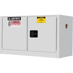 Sure-Grip® EX Piggyback Flammable Safety Cabinet,17 Gallon, M/C Doors, White