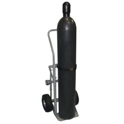 Single Gas Cylinder Hand Truck. 10.5" Pneumatic Wheels, Rear Casters