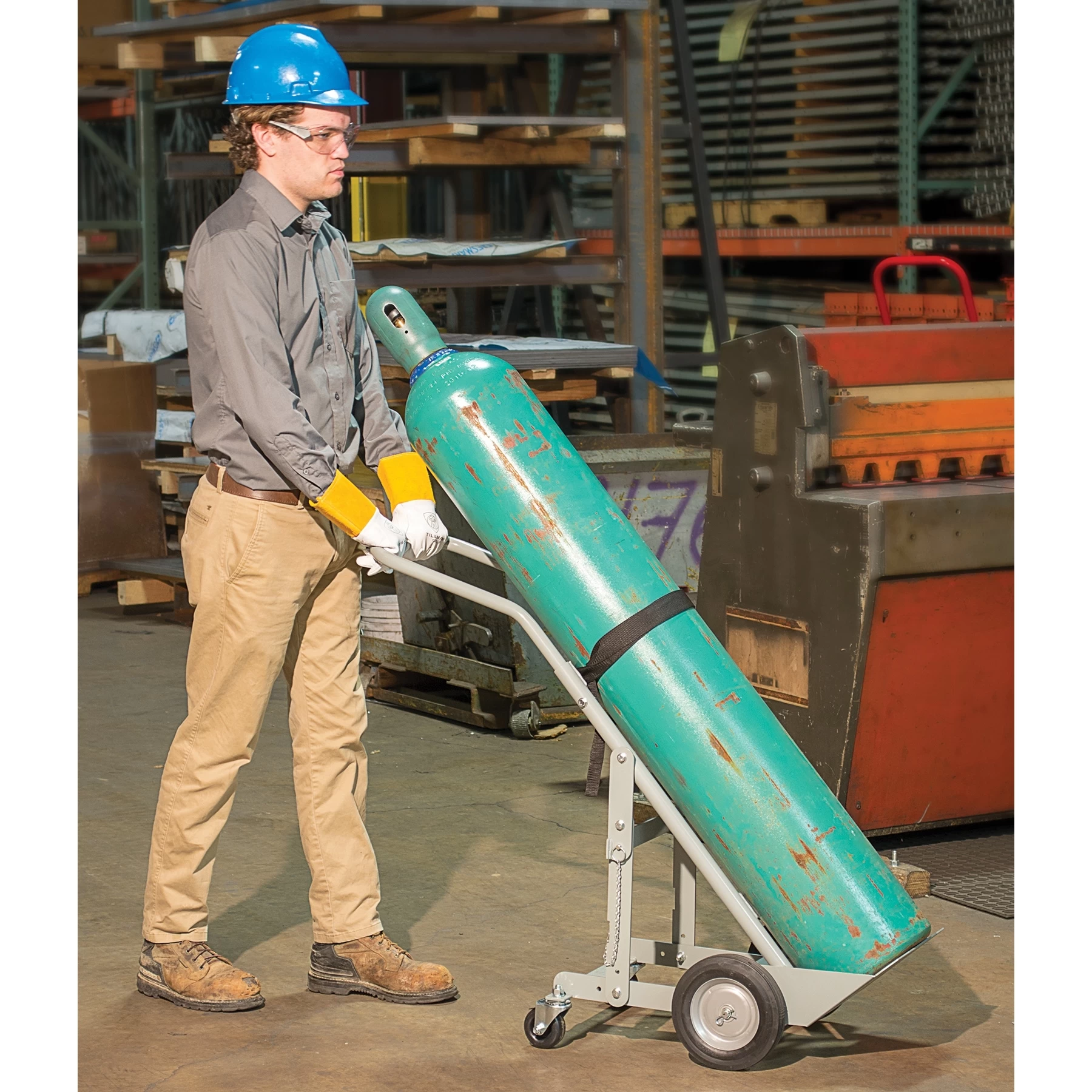 Single Gas Cylinder Hand Truck. 10.5" Pneumatic Wheels, Rear Casters 4 Single Gas Cylinder Hand Truck. 10.5" Pneumatic Wheels, Rear Casters - Image 2