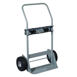 Double Gas Cylinder Hand Truck, 10" Flat-Free Wheels