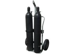 Double Gas Cylinder Hand Truck W/Hoist Ring, 16" Pneumatic Wheels