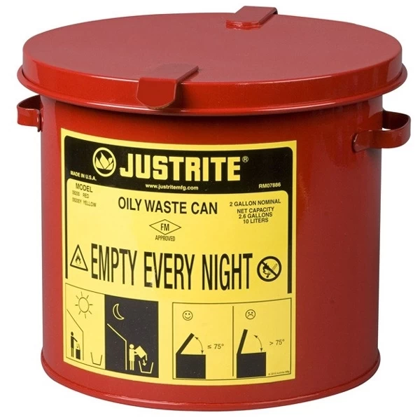 2 Gallon Red Countertop Oily Waste Can 3 2 Gallon Red Countertop Oily Waste Can