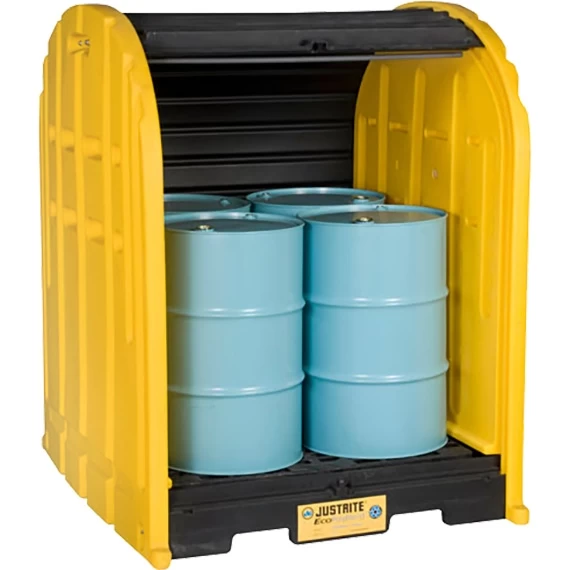 4-Drum Hard Top W/ Spill Pallet (No Drain) - Justrite® 28676 4 4-Drum Hard Top W/ Spill Pallet (No Drain) - Justrite® 28676 - Image 2