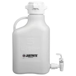 5 Liter White HDPE Plastic Laboratory Carboy W/83mm Cap & Spigot