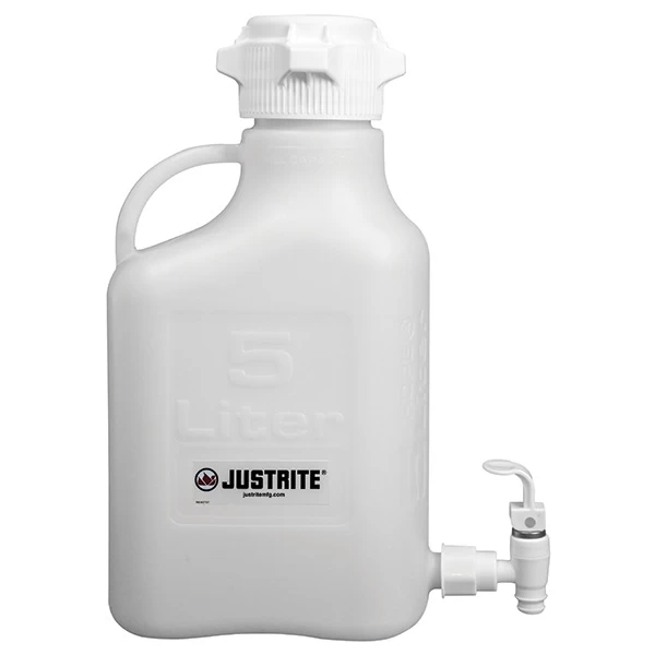 5 Liter White HDPE Plastic Laboratory Carboy W/83mm Cap & Spigot 3 5 Liter White HDPE Plastic Laboratory Carboy W/83mm Cap & Spigot