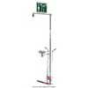 Self-Draining Combination Safety Shower W/ Eyewash Station, Floor Mount, Open Stainless Steel Bowl, Galvanized Pipe