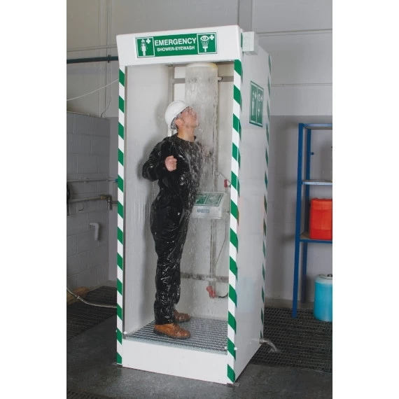 Emergency Cubicle Safety Shower W/ Eyewash Station, Closed ABS Bowl 4 Emergency Cubicle Safety Shower W/ Eyewash Station, Closed ABS Bowl - Image 2