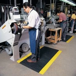 2' X 3' Black/Yellow Anti-Fatigue Mat, 1" Thick