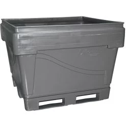 251 Gallon Gray Heavy Duty Bin, 4-Way Rollover Base, ArmorBin® 4039