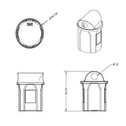 42 Gallon Brown Granite Recycling Receptacle, 2-Way (Dual 5" Opening) Lid -container 42 gallon brown granite recycling receptacle 2 way dual 5 opening lid