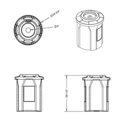 42 Gallon Brown Granite Recycling Receptacle, Flat Top 4" Opening -container 42 gallon brown granite recycling receptacle flat top 4 opening lid