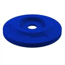 42 Gallon Blue Recycling Receptacle, Flat Top 4" Opening -container 42 gallon round blue recycling receptacle flat top 4 opening lid 1