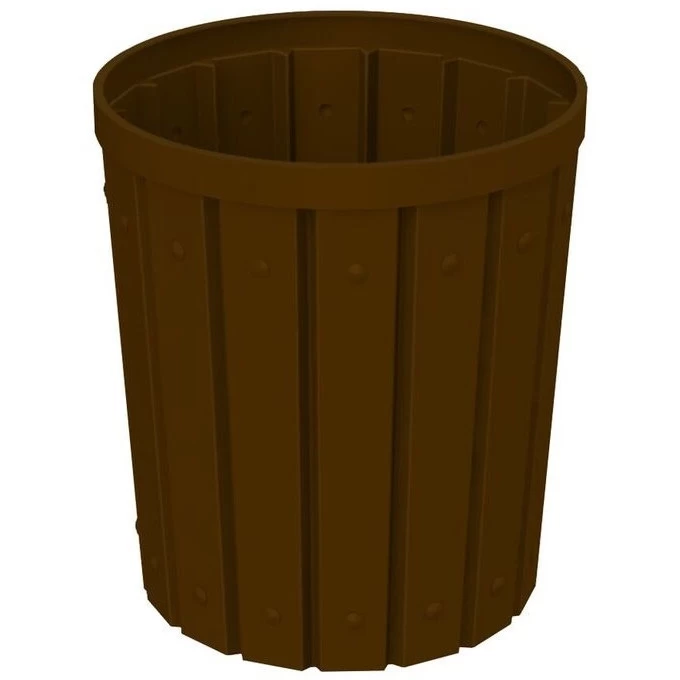 42 Gallon Brown Slatted Recycling Receptacle, Funnel Top 5" Opening 4 42 Gallon Brown Slatted Recycling Receptacle, Funnel Top 5" Opening - Image 2