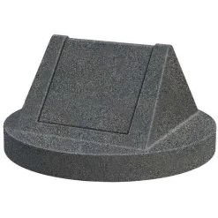 42 Gallon Dark Granite Slatted Trash Receptacle, Swing Top Lid -container 42 gallon trash receptacle dark granite swing top lid 1