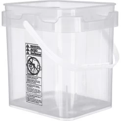 4 Gallon Clarified Square Plastic Pail W/Plastic Handle 9 4 Gallon Clarified Square Plastic Pail W/Plastic Handle -container 4 gallon clarified square plastic pail with plastic handle 56wmc4 3