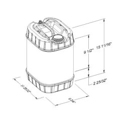 5 Gallon (20L) White Plastic Tight Head Container, 70mm (6TPI), Vent, UN Rated -container 5 gallon tight head drawing