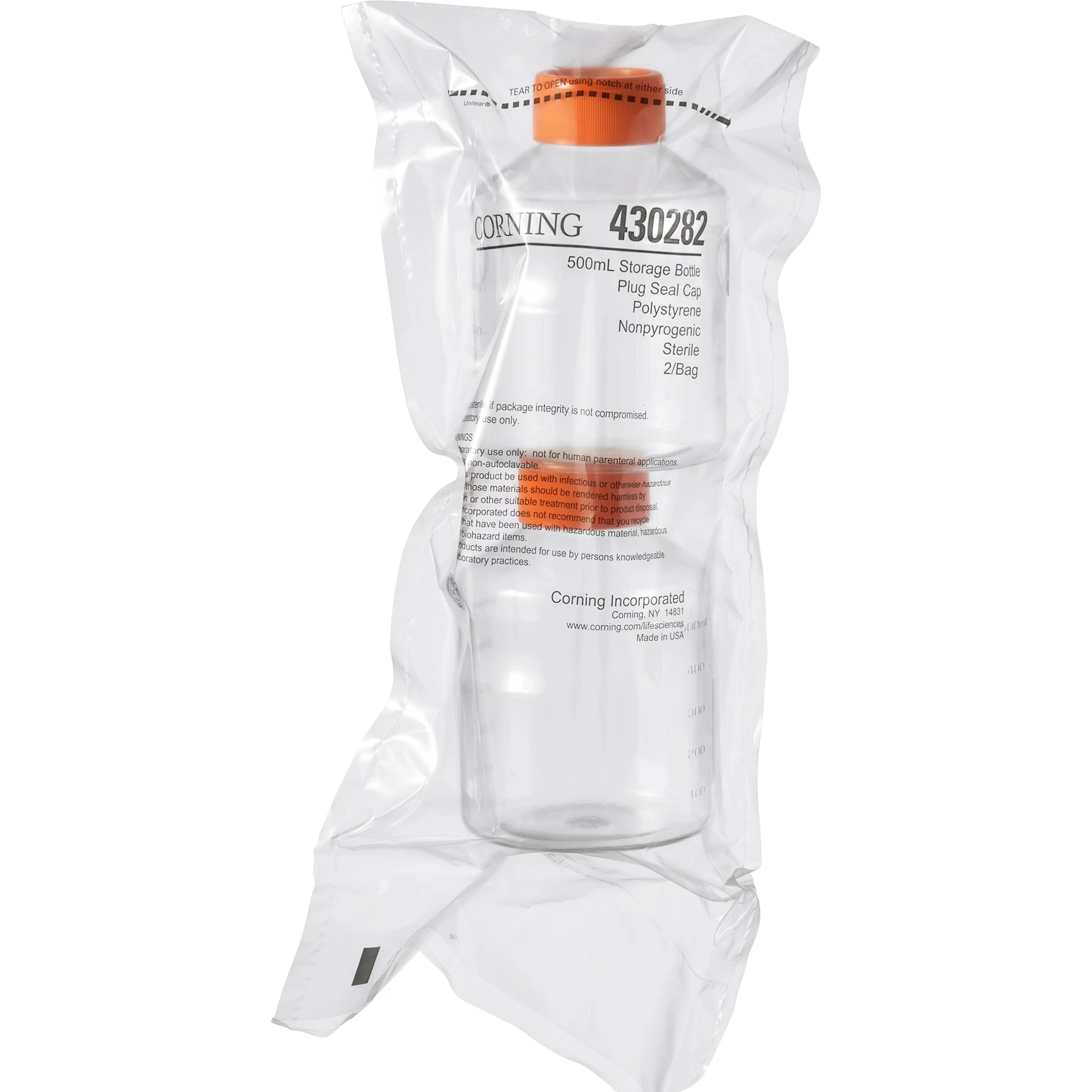 500ml Clear PS Plastic Easy-Grip Media Bottle W/Cap, 24/cs (Corning® #430282) 8 500ml Clear PS Plastic Easy-Grip Media Bottle W/Cap, 24/cs (Corning® #430282) - Image 6