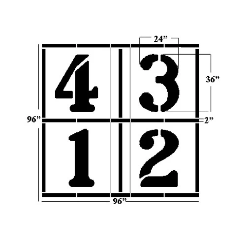 Four Square Playground Stencil, 96" High, 1/8" Thick 3 Four Square Playground Stencil, 96" High, 1/8" Thick