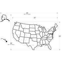 US Map Playground Stencil, 20' High, 1/8" Thick