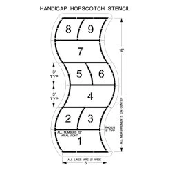Accessible Hopscotch Playground Stencil, 18' High, 1/8" Thick