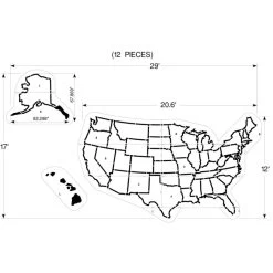 US Map Playground Stencil, 17' High, 1/8" Thick