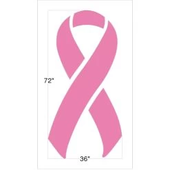 Breast Cancer Ribbon Stencil, 72" High, 1/16" Thick