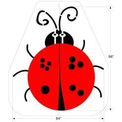 Ladybug Four Square Playground Stencil, 96" High, 1/8" Thick