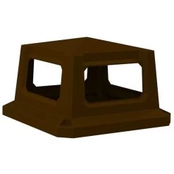 52 Gallon Brown Square Slatted Trash Receptacle, 4-Way Open Lid -container 52 gallon brown square trash receptacle 4 way open lid