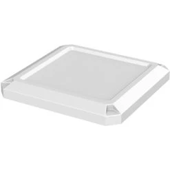 52 Gallon White Square Slatted Trash Receptacle, Flat Lid Dust Cover -container 52 gallon white square trash receptacle dust cover lid