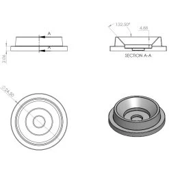 55 Gallon Beige Granite Recycling Receptacle, Funnel Top 5" Opening -container 55 gallon plastic funnel top recycling lid 12
