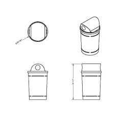 55 Gallon Green Granite Recycling Receptacle, 2-Way (Dual 5" Opening) Lid -container 55 gallon recycling receptacle 2 way open lid 6