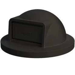 55 Gallon Black Trash Receptacle, Dome Top Lid -container 55 gallon trash receptacle black dome top lid