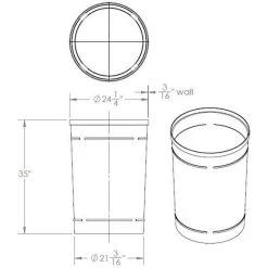55 Gallon Brown Recycling Receptacle, Mushroom Top 4" Opening 12 55 Gallon Brown Recycling Receptacle, Mushroom Top 4" Opening -container 55 gallon 11